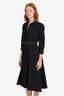 Max Mara Studio Navy Button Down Belted Shirt Dress Size 36