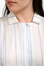 Jil Sander White/Blue Striped Shirt Dress Size 38