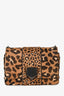 Jimmy Choo Leopard Print Pony Hair and Leather 'Lockett' Shoulder Bag