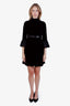 Miu Miu Black Velvet Sequin Midi Dress Size 38