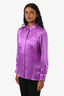 Frame Purple Silk Slim Pocket Shirt Size S