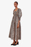 Ganni Leopard Print Cotton Silk Maxi Dress Size 38