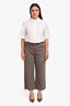 Reformation Grey Denim Striped Cropped Jeans Size 31
