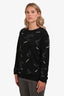 No.21 Black Graphic Printed Knit Crewneck Sweater Size 46