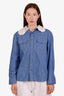 Chemise boutonnée Miu Miu en coton bleu, taille 38