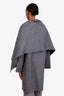 Hermès Grey Cashmere Scarf Detail Coat Size 36