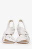 Jimmy Choo White Leather 'Leila' Slingback Heels Size 38