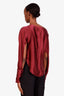 Christopher Esber Burgundy Boat Neck Silk Long Sleeve Shirt Size 8