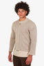 Comme des Garcons Beige Glitter Knitted Zip-up Sweater Size S Mens