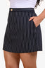 Frame Navy Pinstripe Wool Mini Skirt Size L