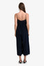 Zimmermann Navy Blue Silk Pintuck Jumpsuit Size 2