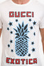 Gucci White Cotton Pineapple Logo Printed Short Sleeve T-Shirt Size S Mens