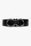 Salvatore Ferragamo Black Shiny Leather Double Gancini Belt