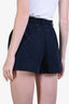 Maison Margiela Navy High Waisted Pleated Short Size 38