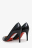 Christian Louboutin Black Patent Leather Round Toe Pumps Size 36.5