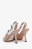Christian Dior Beige Canvas J'adore Dior Open Toe Slingbacks Size 36