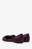 Roger Vivier Purple Satin D'Orsay Crystal Embellished Flats Size 35.5