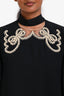 Fendi Black Silk Faux Pearl Embellished Blouse Size 4