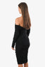House of CB Black Satin 'Anais' Midi Dress Size S