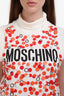 Moschino White with Paillettes Logo Sleeveless Top Size 42