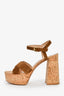 Gianvito Rossi Brown Strappy Cork Platform Sandals Size 39