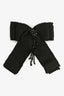 Gucci Black Grosgrain Ribbon Bead Embellished Bow Brooch
