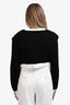 Balmain Black/White Gold-Buttoned Cropped Cardigan Size 42