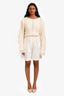 Max Mara White Linen High Waisted Shorts Size 2