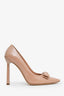 Salvatore Ferragamo Beige Patent Vara Bow Pumps Size 8