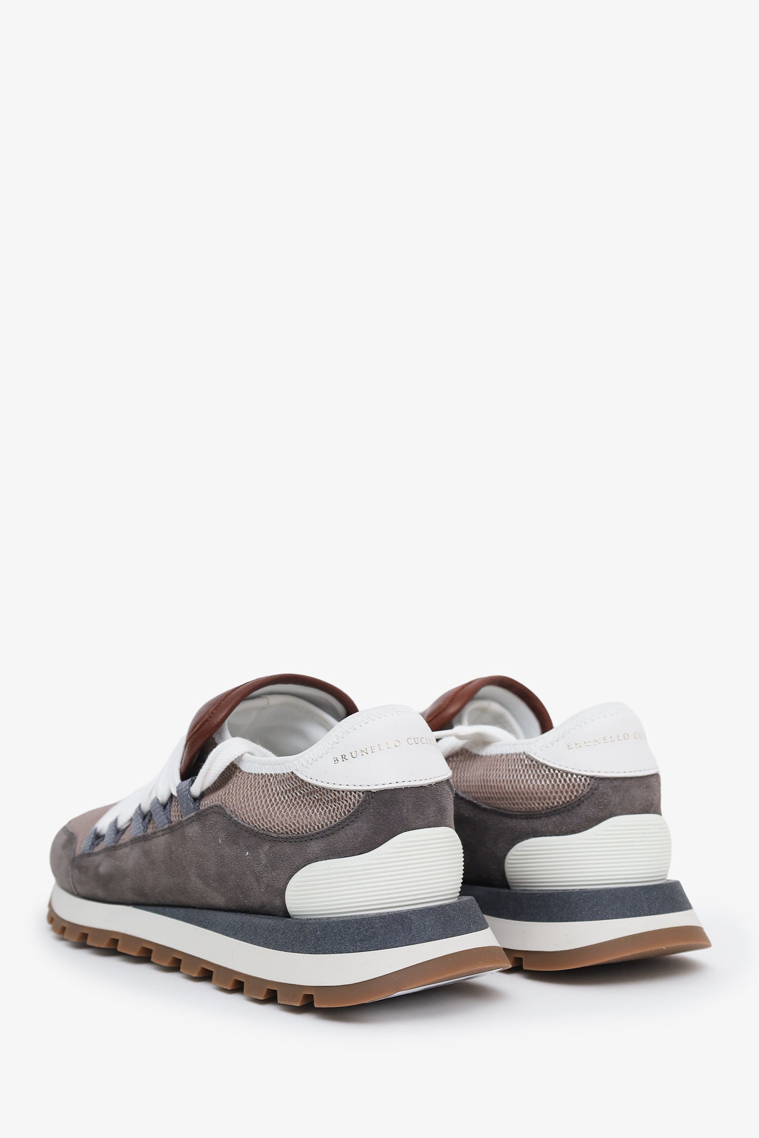 Brunello Cucinelli Brown Suede Colourblock Sneakers Size 39 – Mine