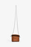 Loewe Brown Leather Nano Puzzle Crossbody Bag with Chain