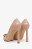 Salvatore Ferragamo Beige Patent Vara Bow Pumps Size 8