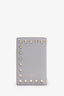 Valentino Grey Leather Rockstud Bi-Fold Compact Wallet
