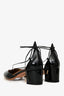 Aquazzura Black Patent Strappy Kitten Heels Size 38