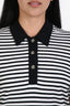 Xirena Black/White Cotton Striped Short Sleeve Polo Shirt Size M