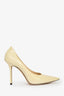 Jimmy Choo Butter Yellow Leather Heels Size 38.5