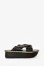 Marni Black/Gold Leather Crossover Sandals Size 39