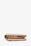 Balenciaga Beige Leather Logo Printed Bi-fold Compact Wallet