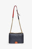 Pre-loved Chanel™ 2013-14 Navy Lambskin Embossed Medium Cube Boy Shoulder Bag