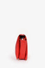 Celine Red Leather Trifold Clutch with Chain