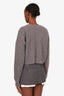 Maje Grey Wool-Blend Cable Knit Cropped Sweater Size 2