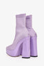 Jimmy Choo Purple Knit Patent Platform Ankle Boots Size 38.5