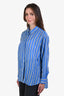 Doen Blue/White Striped Button Down Top Size M
