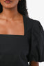 Frame Black Cotton Poof Sleeve Square Neck Top Size XS