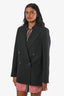 Acne Studios Black Wool Blend Double Breasted Blazer Size 36