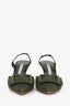 Manolo Blahnik Green Suede Buckle Slingback Heels Size 36