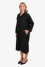 Sibel Saral Black Cotton Poplin Midi Shirt Dress Size Large