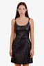 Versace Black Lamb Leather Mini Dress Size 42