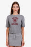 Prada Grey Virgin Wool Logo Sweater Size 42