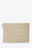 Bottega Veneta Cream Canvas Travel Case